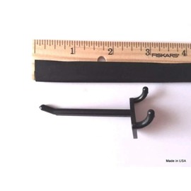 ProCraft Brand (250 Pack) 2 Inch Black Plastic Peg Hooks for 1/8 to 1/4 Pegboard Made in USA