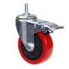Heavy Duty Stem Caster Wheels M10-1.5X25mm Dual Locking No Noise