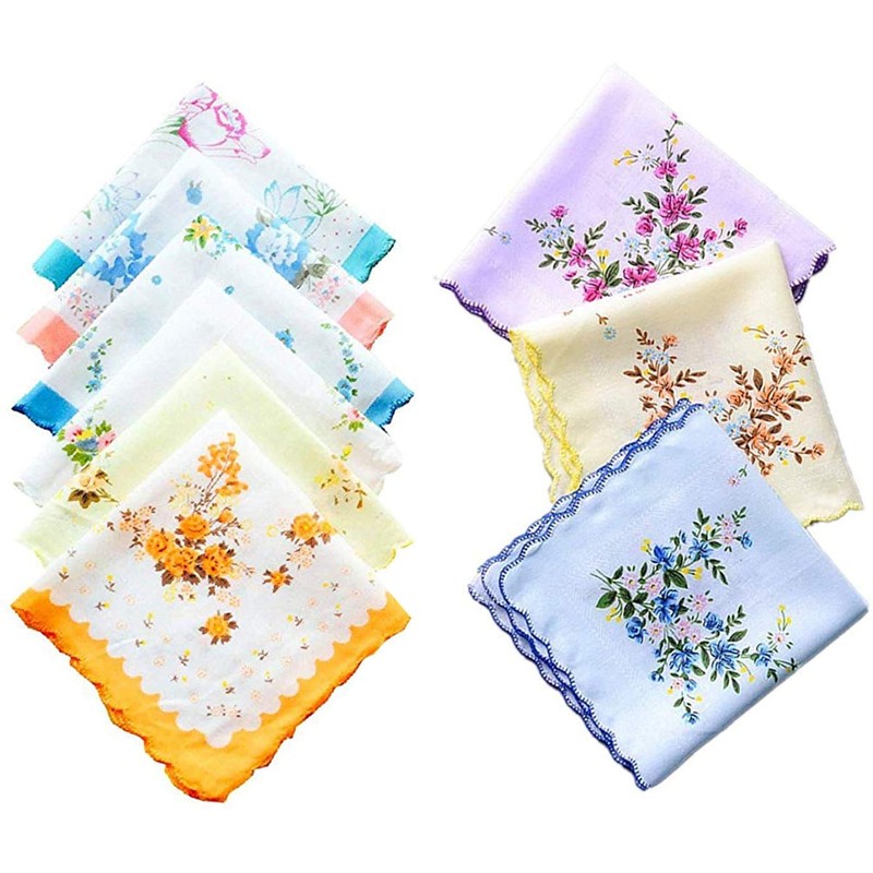 forlisea Womens Bello algodón floral pañuelo Wendding Partido tela pañuelo,