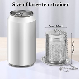 2 Pack Tea Infuser, Tea Strainers for Loose Tea Mesh Stainless Tea Strainer Loose Leaf Tea Steeper Tea Diffuser with Tea Basket and Lid for Black Tea, Spices and Seasonings