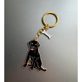 BT Bear Dog Keychain,Dog ID Tag Cute Metal Dog Keychain Keyring Keyfob Bag Charm (Black Labrador)
