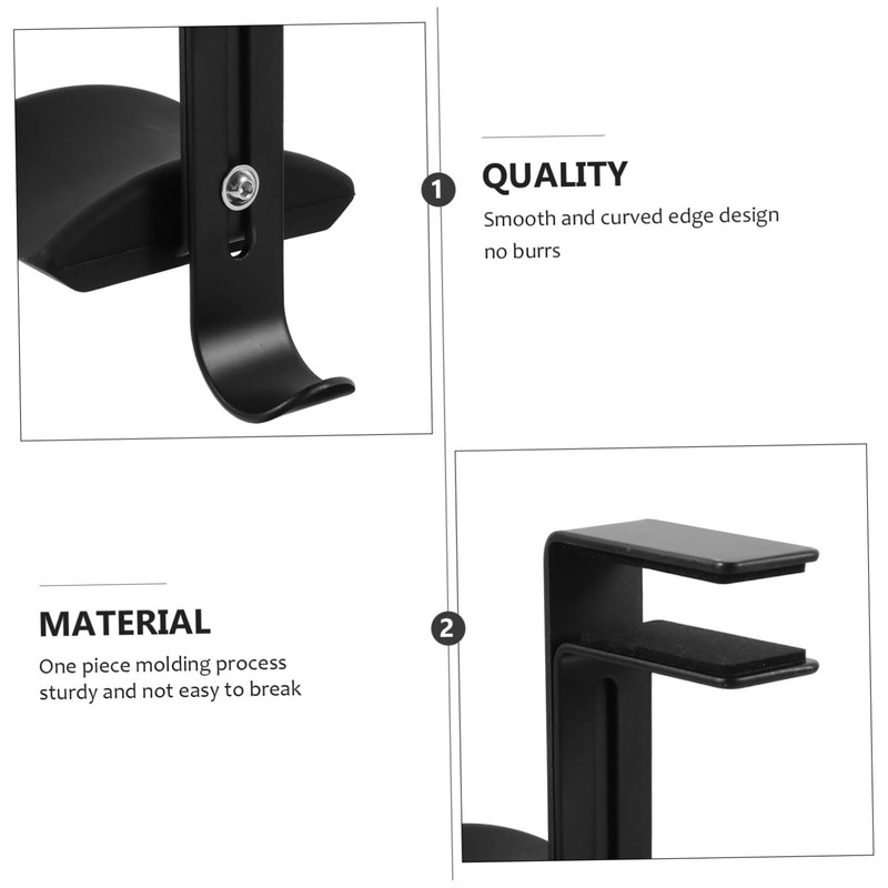 SHOWERORO Adjustable Metal Headset Holder Clip Ergonomic Headphone Hanger Hook