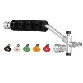 BESHED Dual Connector Pressure Washer Wand for Foam Cannon, Dual-Connector Lance Accessory with 5 Pressure Washer Spray Nozzles, 4000 PSI