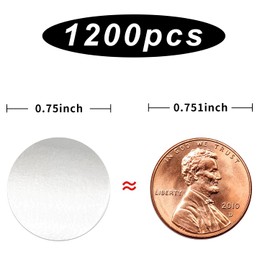 Yeachlaing 1200 Pieces 0.75 Inch Round Color Coding Label Garage Sale Stickers Blank Yard Sale Price Stickers Permanent Adhesive Dots Stickers,Easily Writable with Perforation Line (Silver)