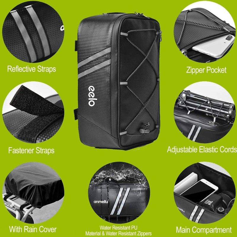 eelo Bike Pannier Bag for Bicycle Rack - Waterproof, 7L