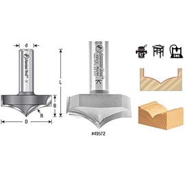 Amana Tool - 49570 Carbide Tipped Plunge Ovolo with Center Pt 23/32 Radius x 1-3/4 Dia x 2