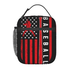 Vintage Baseball Insulated Lunch Bag - Portable Lunch Box For Women/Men/Girls/Boys Detachable Handle Lunchbag Meal Tote Bag