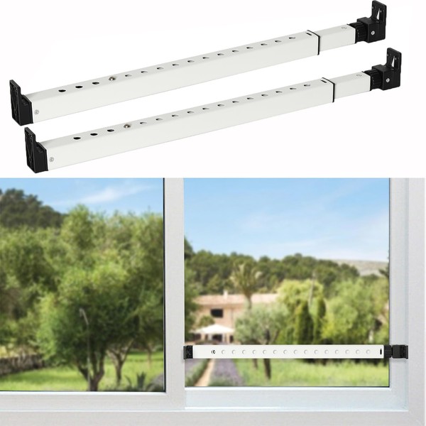 2-Section Upgrade Window Security Bar 2 Pack with Child-Proof Anti-Lift
