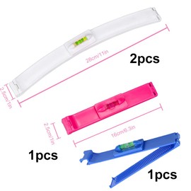 Pony Cutting Aid, Hair Cutting Aid Clips, Professional Hair Cutting Tool Set for Yourself Cutting Easily Made Pony, DIY Haircut Clips, Styling Ruler for Salon, Hairdressing (Blue + White)