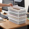 OUTFANDIA 4 Pack Plastic Basket for Organizing, Stackable A4 Paper
