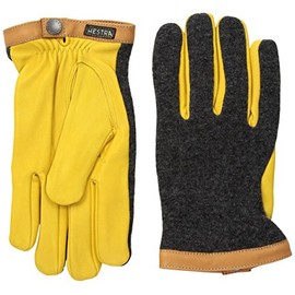 HESTRA Deerskin Wool Gloves Yellow (510) 9, yellow