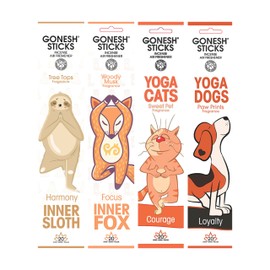 Gonesh Zen Pet Collection - Incense Sticks Variety Pack - Non-Toxic 10” Slow Burn Aromatic Sticks - Sweet Pet, Woody Musk, Paw Print, Tree Tops - 20 Sticks Each