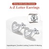 Sterling Silver Letter Earring Studs, Dainty Small Cubic Zirconia Initials