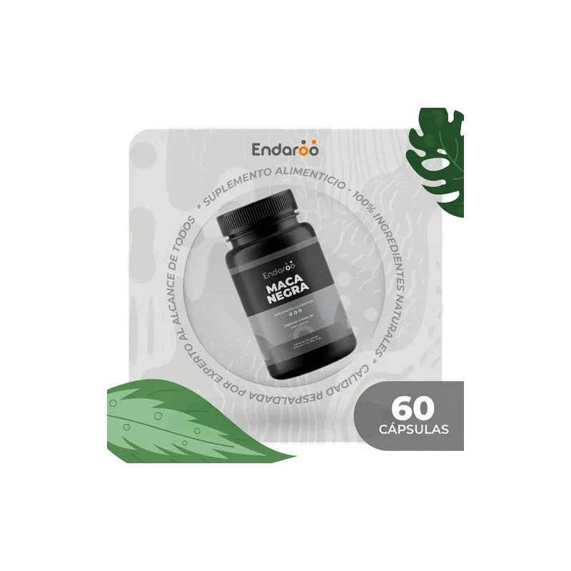 Maca Negra Orgánica 100% Pura Con 60 Cápsulas 500 mg