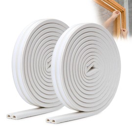 YOUSHARES 39.4 Feet Long Weather Stripping for Door, Insulation Weatherproof Doors and Windows Seal Strip,Collision Avoidance Rubber Self-Adhesive, (39.4 Ft/12m, White)