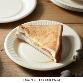 ideaco B fiber plate19 medium plate, set of 4, off-white (B fiber plate 19)