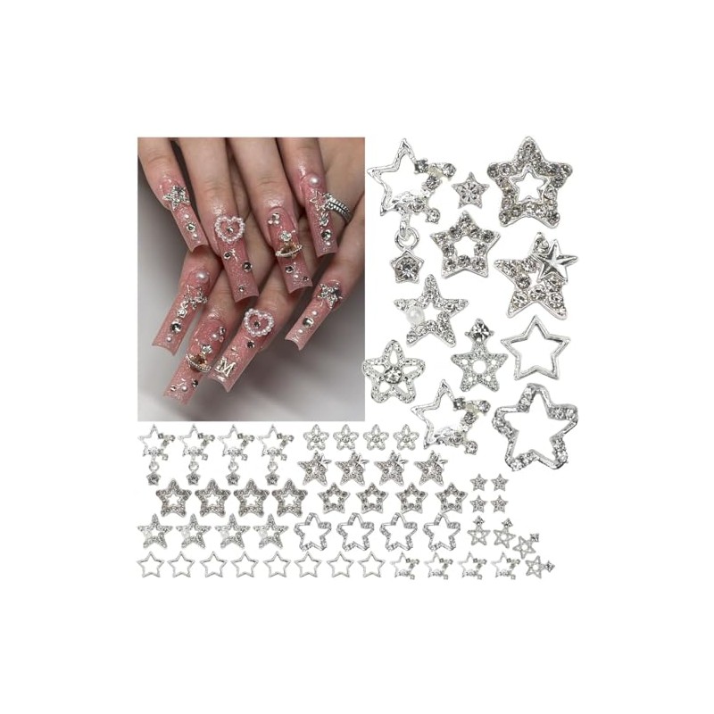 qiipii - 48 piezas de dijes de uñas de estrella
