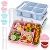 Lunbxx Bento Box for Kids, 4 Pack Reusable 5-Compartment Snack