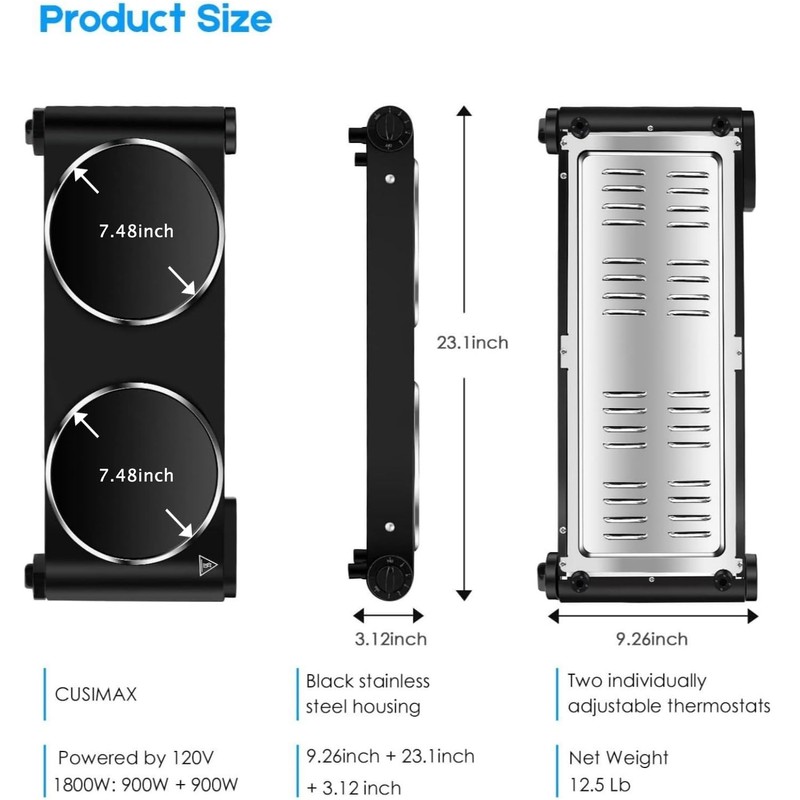 1800W Dual Infrared Burner Electric Hot Plate, High Power for