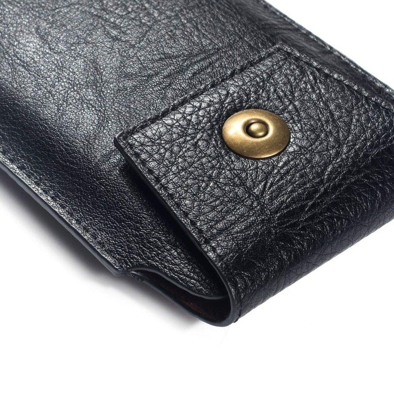 DFV mobile Leather Cover Vertical Belt Case with Magnetic Closure