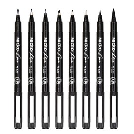 Hand Lettering Pens, Calligraphy Brush Pen, 8 Size Black Markers Set for Artist Sketch, Technical, Beginners Writing, Art Drawings, Signature, Water Color Illustrations, Journaling