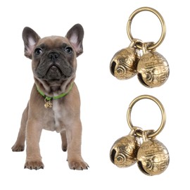 Copper Bell for Dog Collar, 4 PCS Brass Dog Bells Extra Loud Collar Bell for Pet Tracking Anti Lost Training Pets Pendant Accessories Anti Theft Bells for Little Dogs & Cats