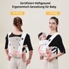 CUBY Baby Carrier for Newborns, Breathable Double Zip, Ergonomic Leg