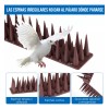 HomeChi 4.3m / 12pcs Picos Anti Paloma Pájaro De Plástico