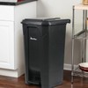 27 Gallon Step-On Trash Can/Container, Black Plastic Dustbin with Lid