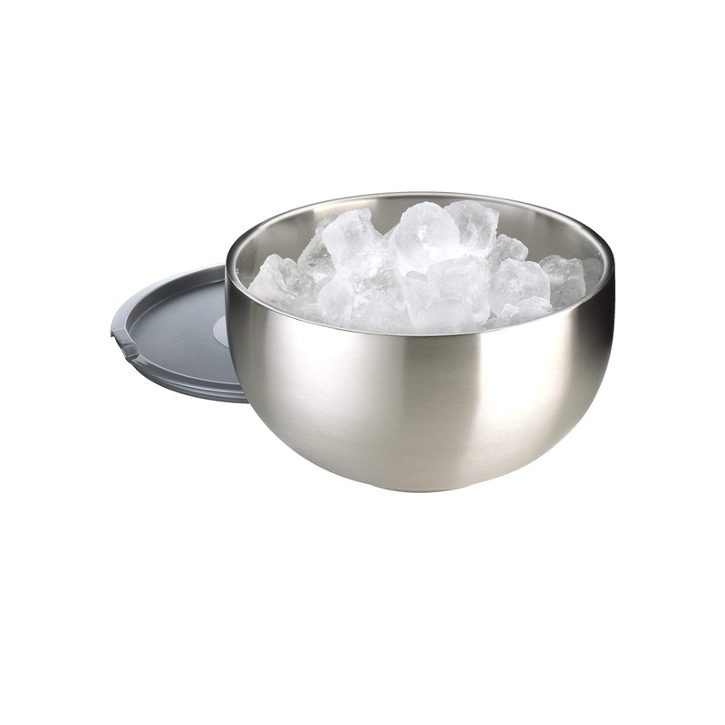 GSW Thermoschüssel mit Kunststoffdeckel aus Edelstahl mit einem Durchmesser von