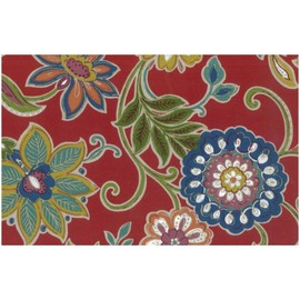 Blazing Needles Spun Polyester Patterned Outdoor U-Shaped Tufted Chair Cushions Set, Set of 2, 16", Alenia Pompeii