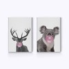 Smile Art Design Reindeer and Koala Animal Bubble Gum Art