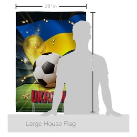 Ornament Collection World Cup Ukraine Home Banner Wall Art Patio Porch Lawn Garden Flag Stand Pole Room Decorations Indoor Outdoor FIFA Team Qatar Trophy Soccer Game Football Gifts, Made in USA