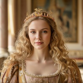 CoTeeZa Orange Crystal Tiara Crown for Women - Raw Quartz Headband with Vintage Gold Dragon & Moon, Gothic Princess Fairy Queen Tiaras for Bride Wedding Prom Renaissance Quinceañera