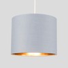 MiniSun Small Modern Grey & Gold Cylinder Ceiling Pendant/Table Lamp