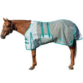 Schneiders Ripstop Nylon Mesh II Horse Fly Sheets | Optimal Airflow & UV Protection | Euro Bellyband |Color Teal | Size 68
