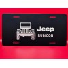 Laser Engraved Jeep Rubicon License Plate Black