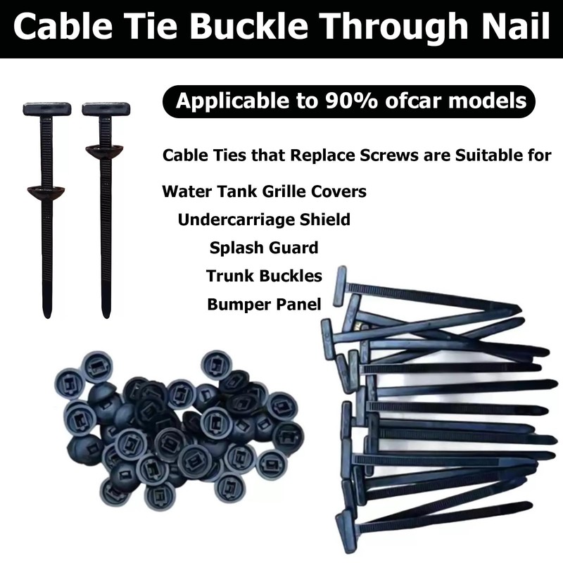 Nylon Universal Cable Tie Buckle, 50 Pcs Universal Heavy-Duty Self-Locking