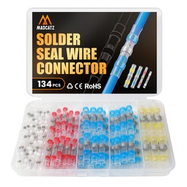 MADCATZ 134 PCS Solder Seal Heat Shrink Butt Connectors, Waterproof Wire Connectors Kit Electrical Terminals, Solderless Insulated Splice Connector for Marine Automotive Truck