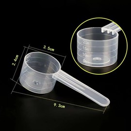 JIHUOO 4 Pcs Clear Plastic Measuring Scoops Reusable Measure Spoons Kitchen Measure Scoops Protein Powder Measuring Spoon Stackable Measuring Cups with Short Handle for Coffee Spices Grains