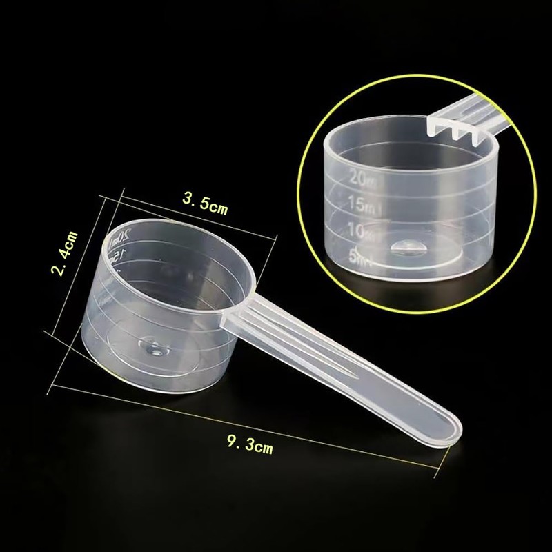 JIHUOO 4 Pcs Clear Plastic Measuring Scoops Reusable Measure Spoons