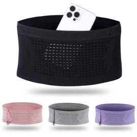 LifeSprint Running Pouch, Running Belt, Tightly Attached, Ultra Lightweight, Compact, Washable, Black