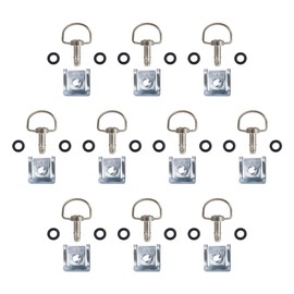 Oldbones Motorcycle Quick Release D-Ring Race Fasteners 19 mm Sliver (Pack of 10)