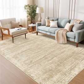 zesthome 5x7 Area Rugs, Modern Washable Rug, Non-Slip Rugs for Living Room, Stain Resistant Abstract Rugs, Ultra-Thin Indoor Area Rug 5x7, Home Decor Beige Rug