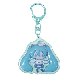K Company Hatsune Miku x Cinnamoroll, Plump Key Holder, Nakayoshi, MCN-PU-NA H2.3 x W 2.4 x D 0.4 inches (5.8 x 6.2 x 1 cm)