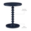 Powell Navy Blue Tarkin Round Turned Spindle Pedestal Side Accent