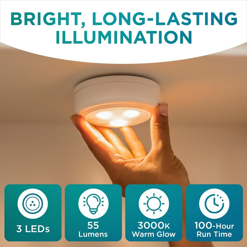 Brilliant Evolution LED Tap Light Push Lights with Remote -