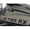 3DLTRG Black Center - Chrome Outline Domed Boat Registration Numbers