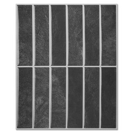 LONGKING 10-Sheet Smoky Black Peel and Stick Backsplash for Kitchen Wall, Kitchen Backsplash Tiles, Wall Tiles, 11.4" x 9"