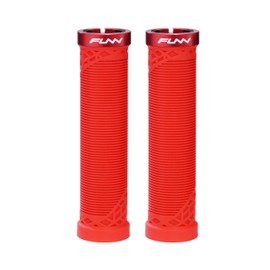 Funn Hilt Mountain Bike Handlebar Grips with Single Lock-on Clamp, Lightweight and Ergonomic Grips for MTB (Red)